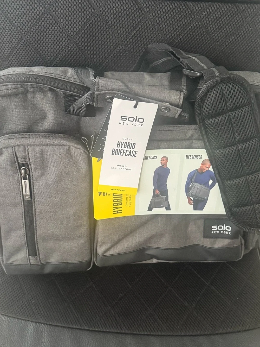 NWT Solo New York Duane Hybrid Briefcase Backpack Messenger Bag Gray 15.6 Laptop